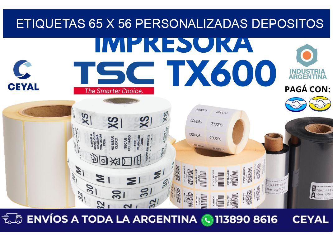 etiquetas 65 x 56 personalizadas depositos