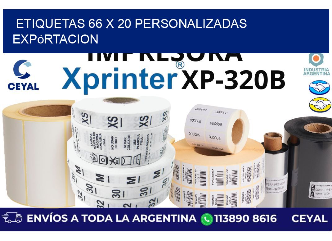 etiquetas 66 x 20 personalizadas expórtacion
