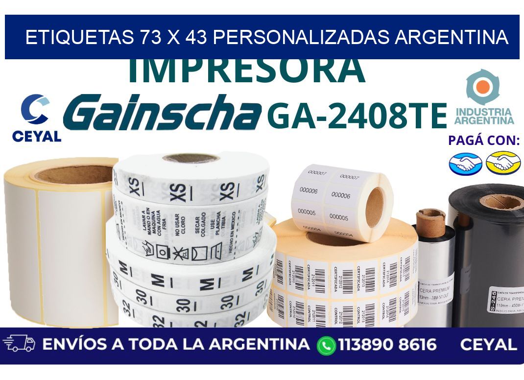 etiquetas 73 x 43 personalizadas argentina