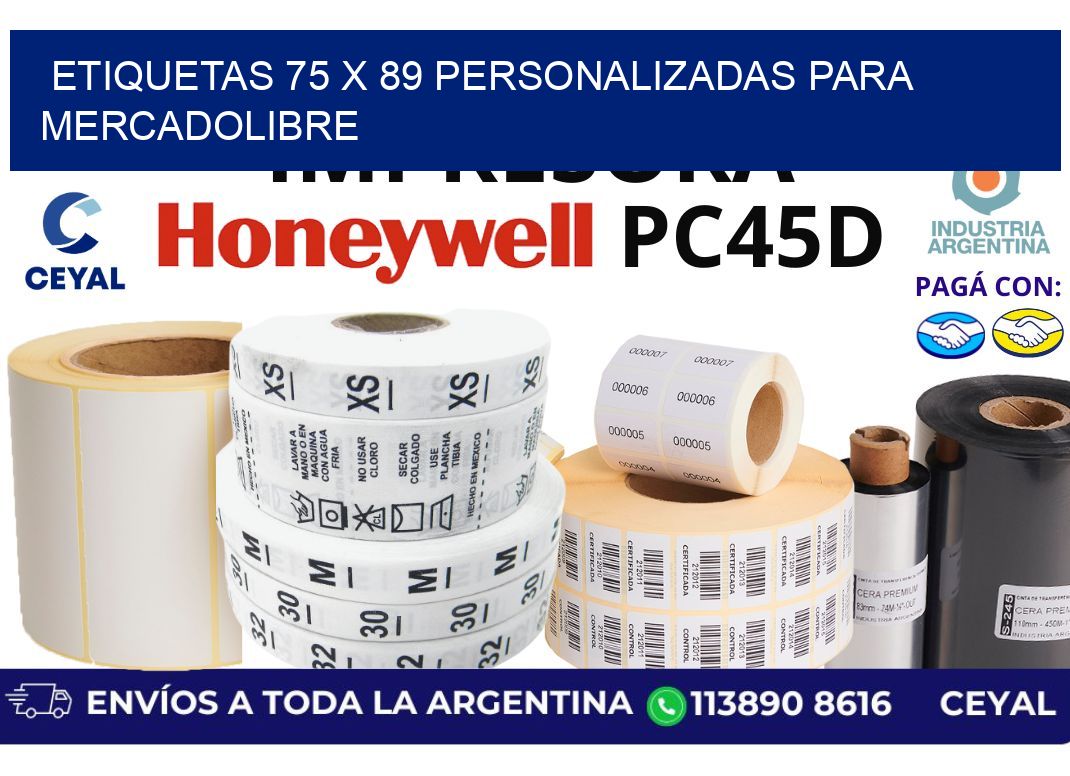 etiquetas 75 x 89 personalizadas para mercadolibre