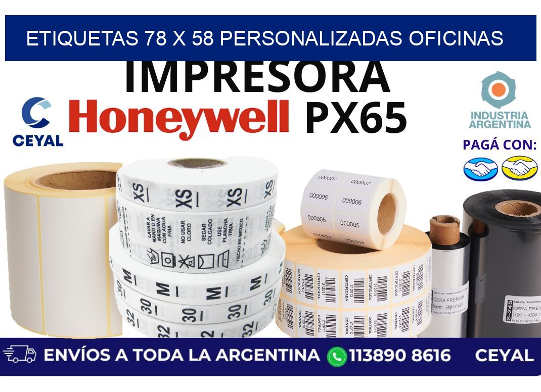 etiquetas 78 x 58 personalizadas oficinas