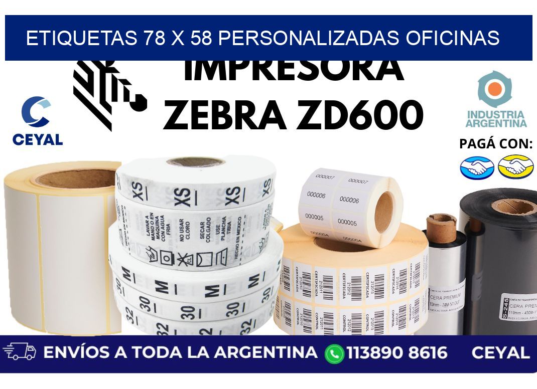 etiquetas 78 x 58 personalizadas oficinas