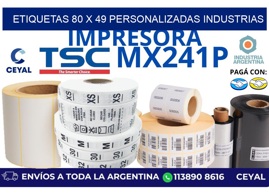 etiquetas 80 x 49 personalizadas industrias