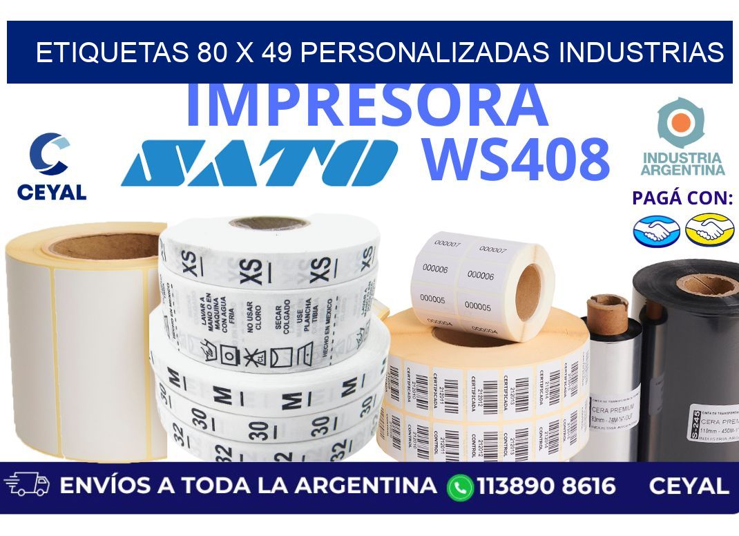 etiquetas 80 x 49 personalizadas industrias