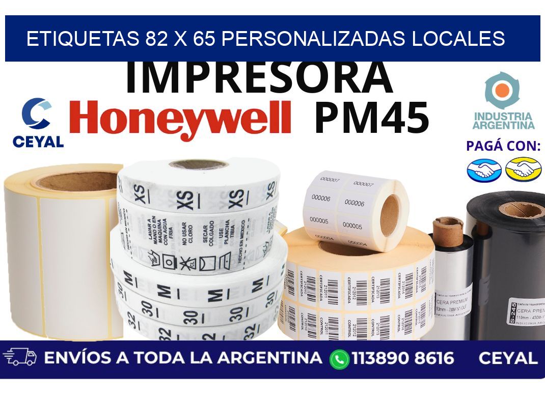 etiquetas 82 x 65 personalizadas locales