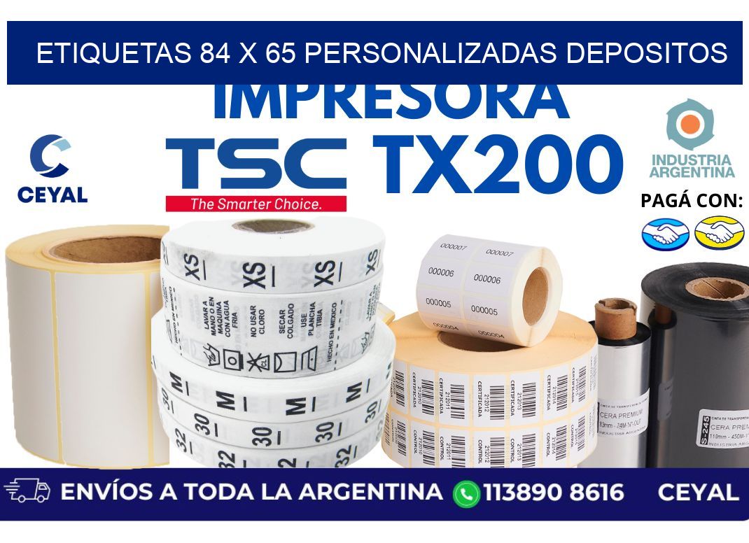 etiquetas 84 x 65 personalizadas depositos