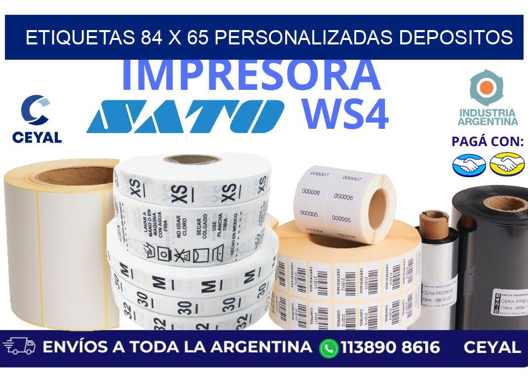 etiquetas 84 x 65 personalizadas depositos