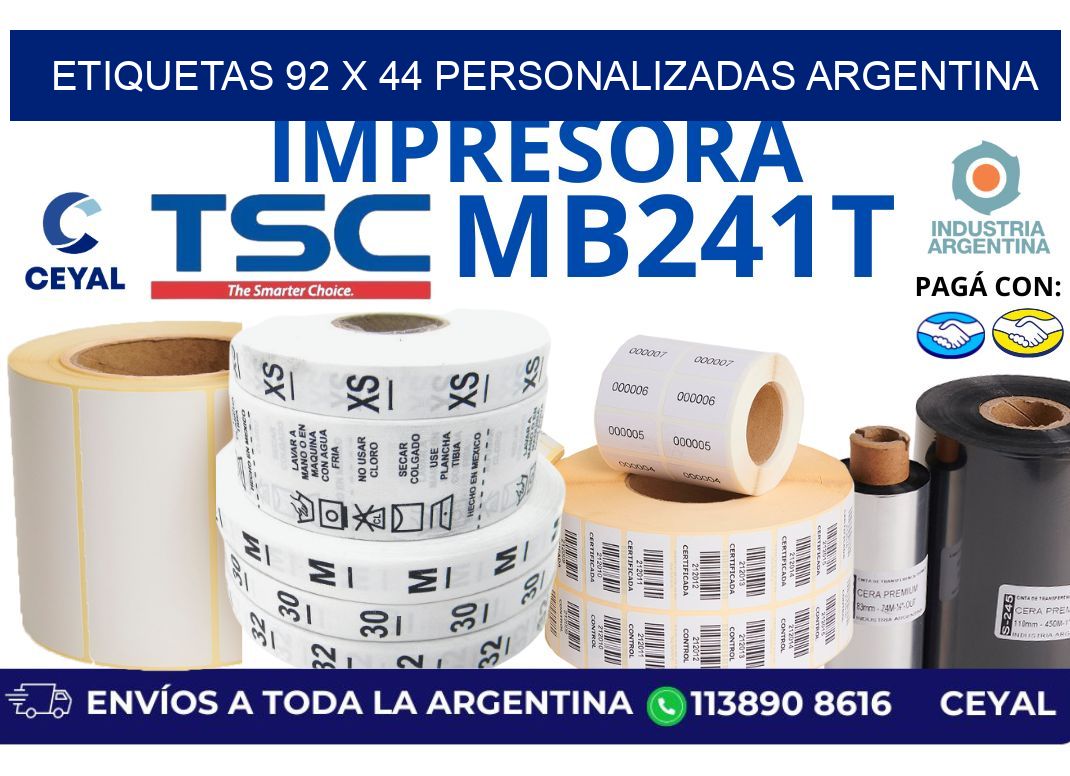 etiquetas 92 x 44 personalizadas argentina