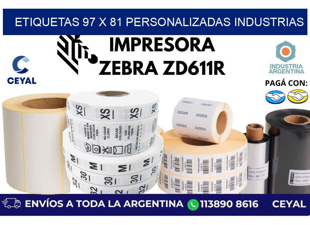 etiquetas 97 x 81 personalizadas industrias