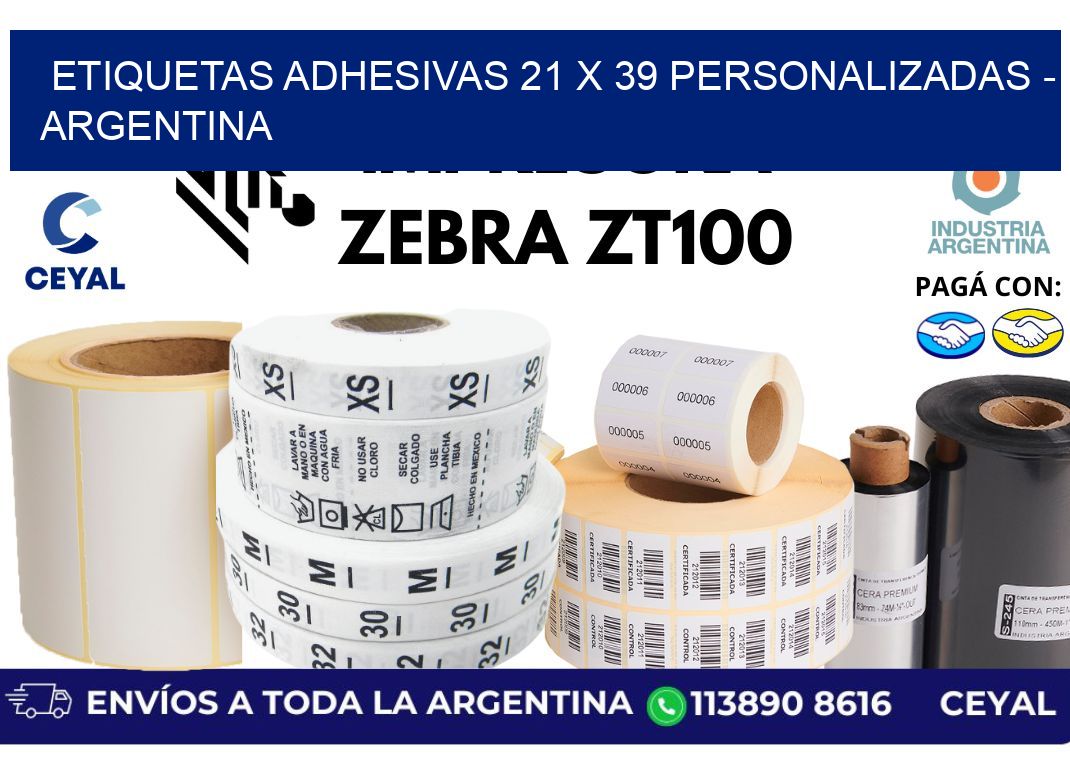 etiquetas adhesivas 21 x 39 personalizadas - Argentina
