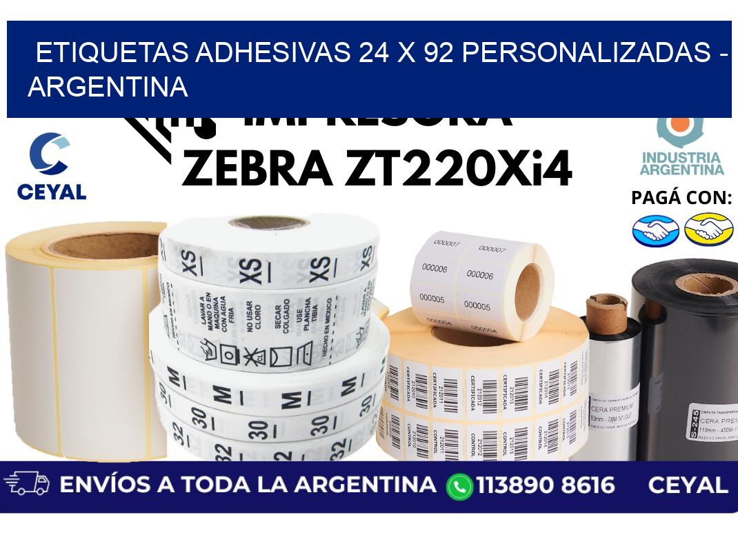 etiquetas adhesivas 24 x 92 personalizadas - Argentina
