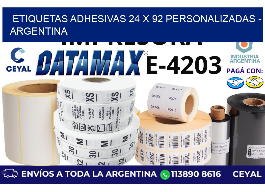 etiquetas adhesivas 24 x 92 personalizadas – Argentina