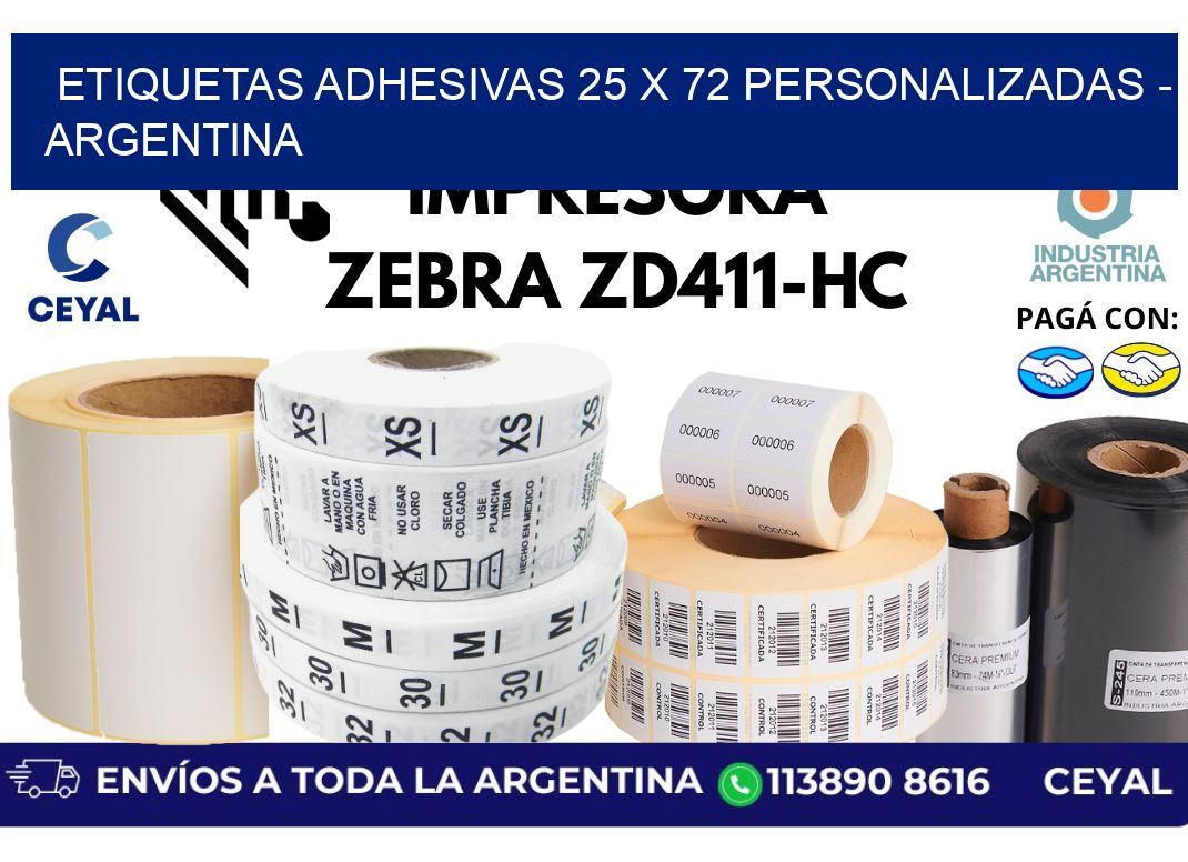 etiquetas adhesivas 25 x 72 personalizadas – Argentina