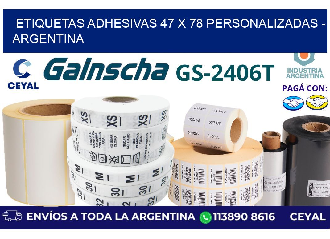 etiquetas adhesivas 47 x 78 personalizadas - Argentina