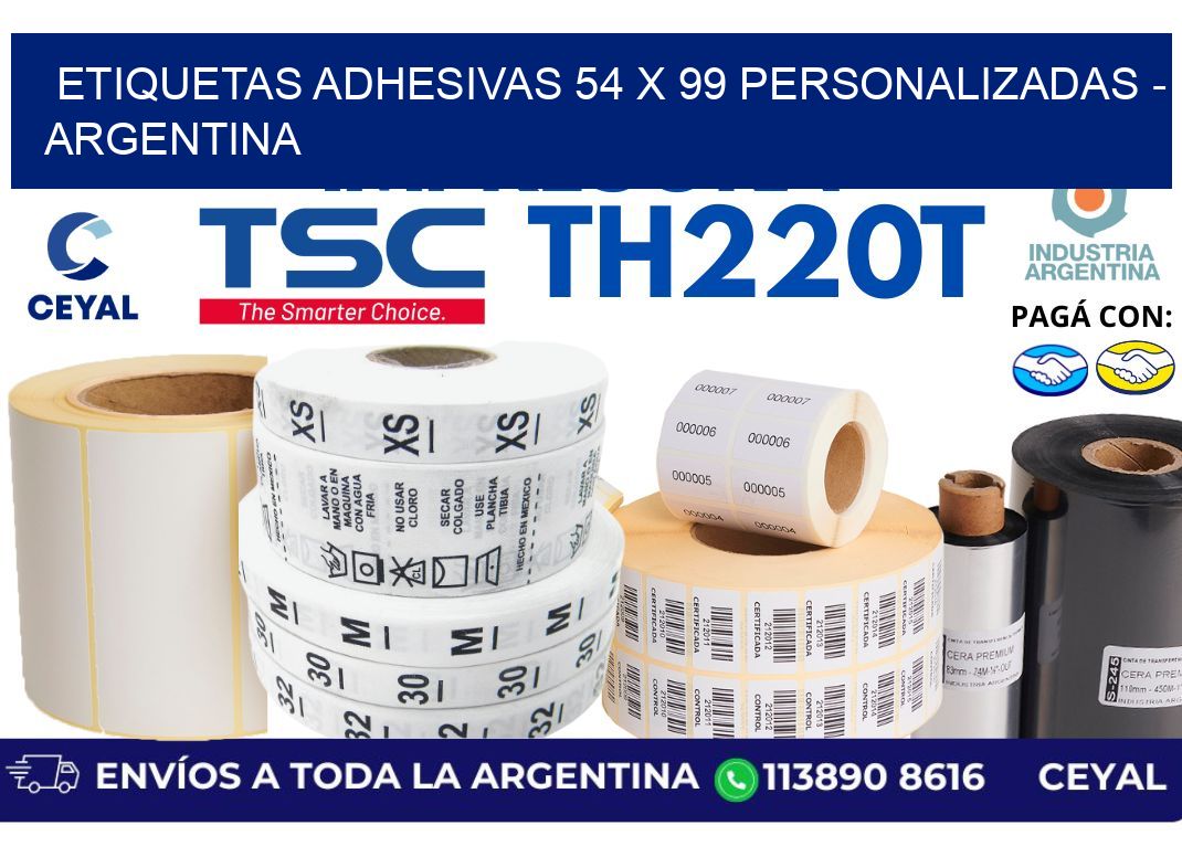 etiquetas adhesivas 54 x 99 personalizadas - Argentina