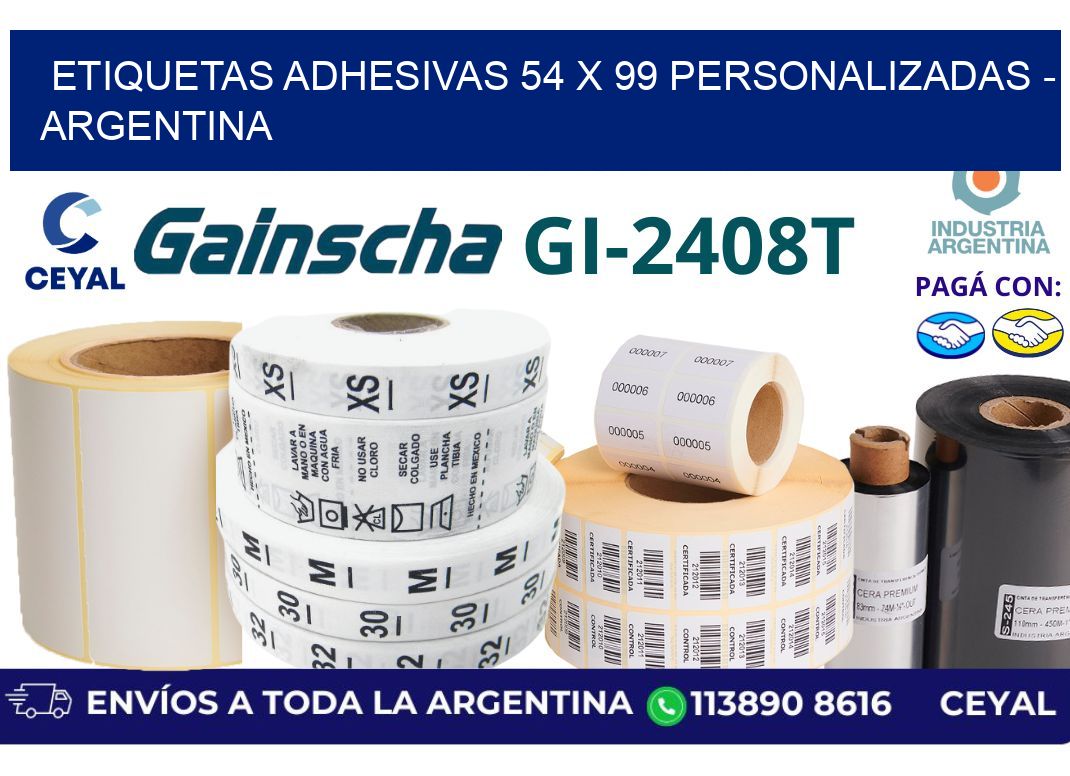 etiquetas adhesivas 54 x 99 personalizadas – Argentina