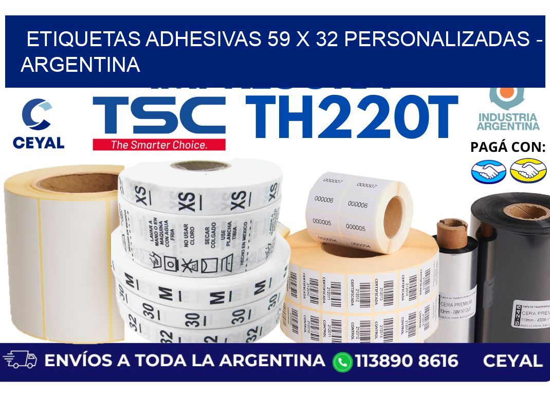 etiquetas adhesivas 59 x 32 personalizadas - Argentina