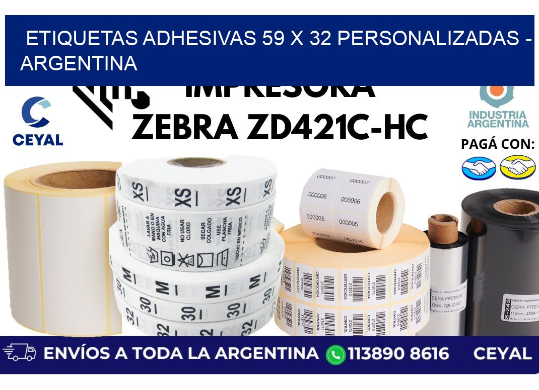 etiquetas adhesivas 59 x 32 personalizadas - Argentina