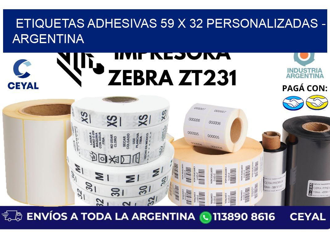 etiquetas adhesivas 59 x 32 personalizadas – Argentina