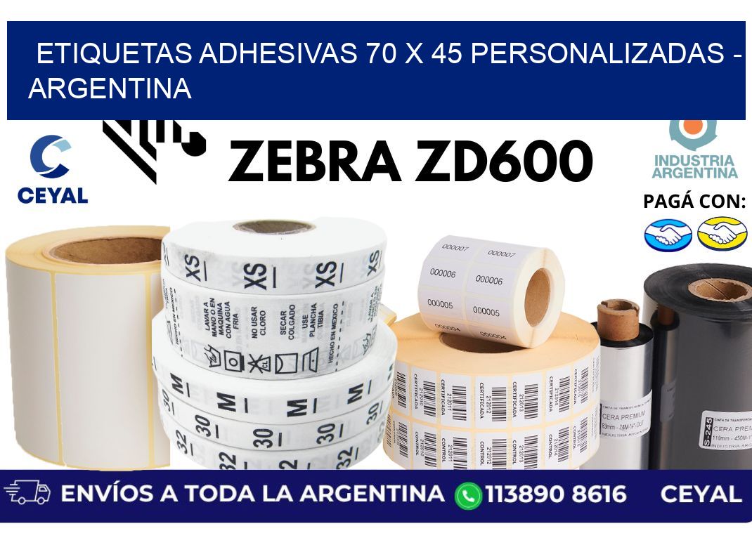 etiquetas adhesivas 70 x 45 personalizadas – Argentina