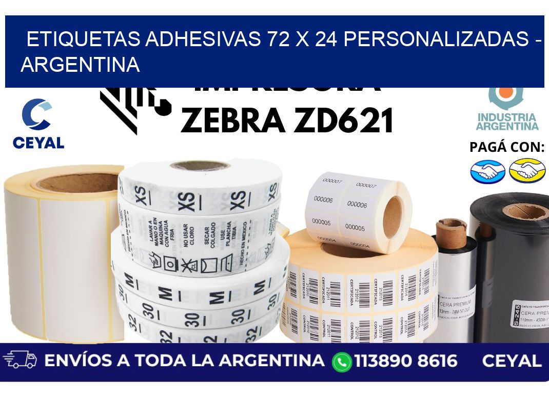 etiquetas adhesivas 72 x 24 personalizadas - Argentina