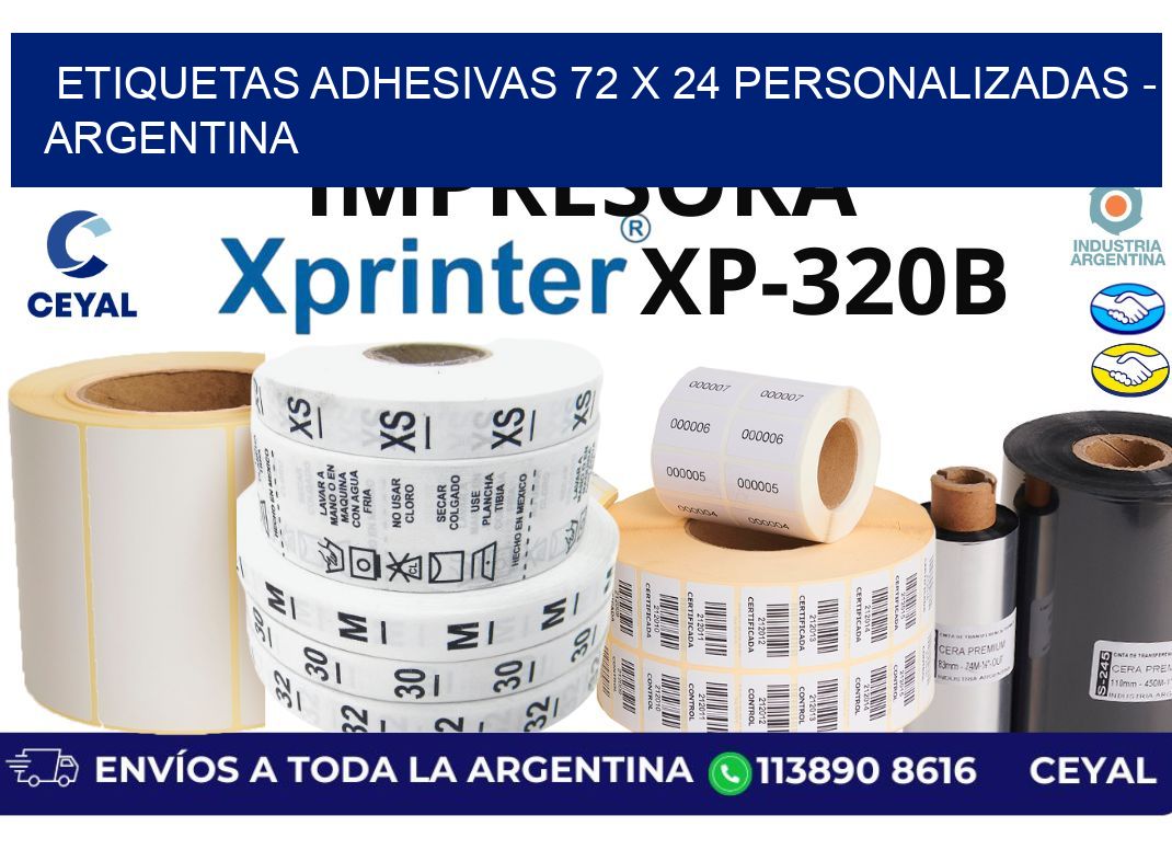 etiquetas adhesivas 72 x 24 personalizadas - Argentina
