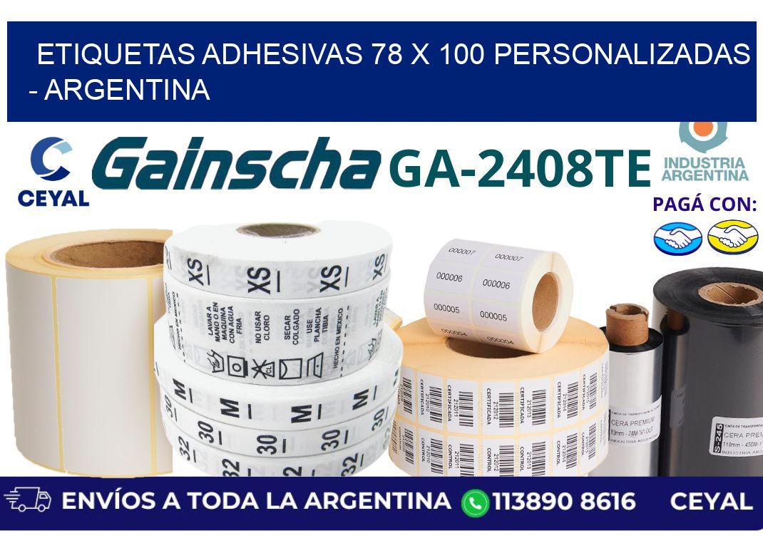 etiquetas adhesivas 78 x 100 personalizadas – Argentina