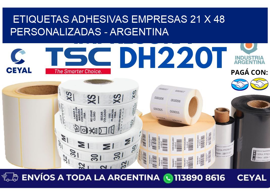 etiquetas adhesivas empresas 21 x 48 personalizadas – Argentina