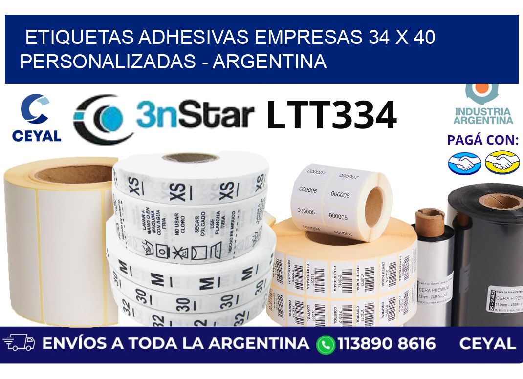 etiquetas adhesivas empresas 34 x 40 personalizadas - Argentina