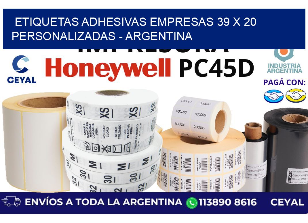 etiquetas adhesivas empresas 39 x 20 personalizadas – Argentina