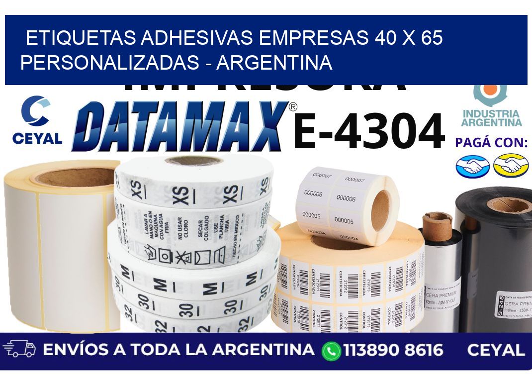 etiquetas adhesivas empresas 40 x 65 personalizadas - Argentina