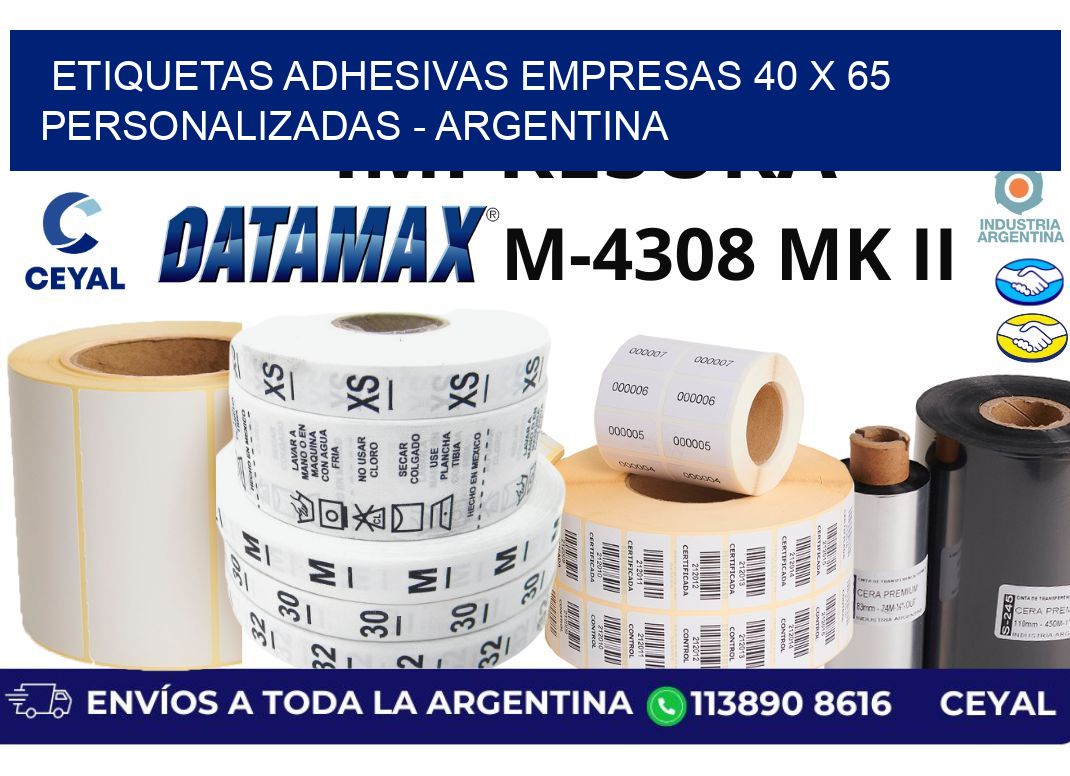 etiquetas adhesivas empresas 40 x 65 personalizadas – Argentina