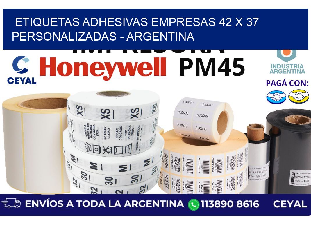etiquetas adhesivas empresas 42 x 37 personalizadas - Argentina