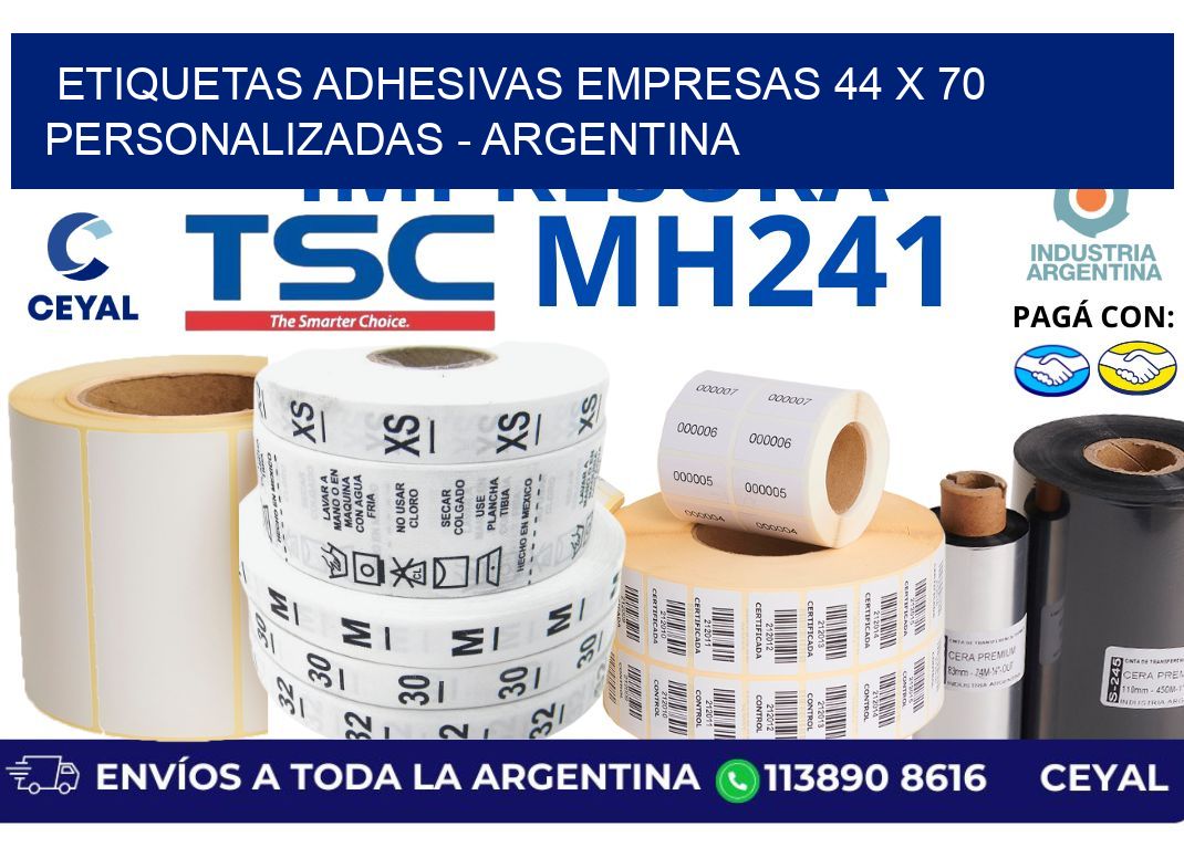etiquetas adhesivas empresas 44 x 70 personalizadas – Argentina