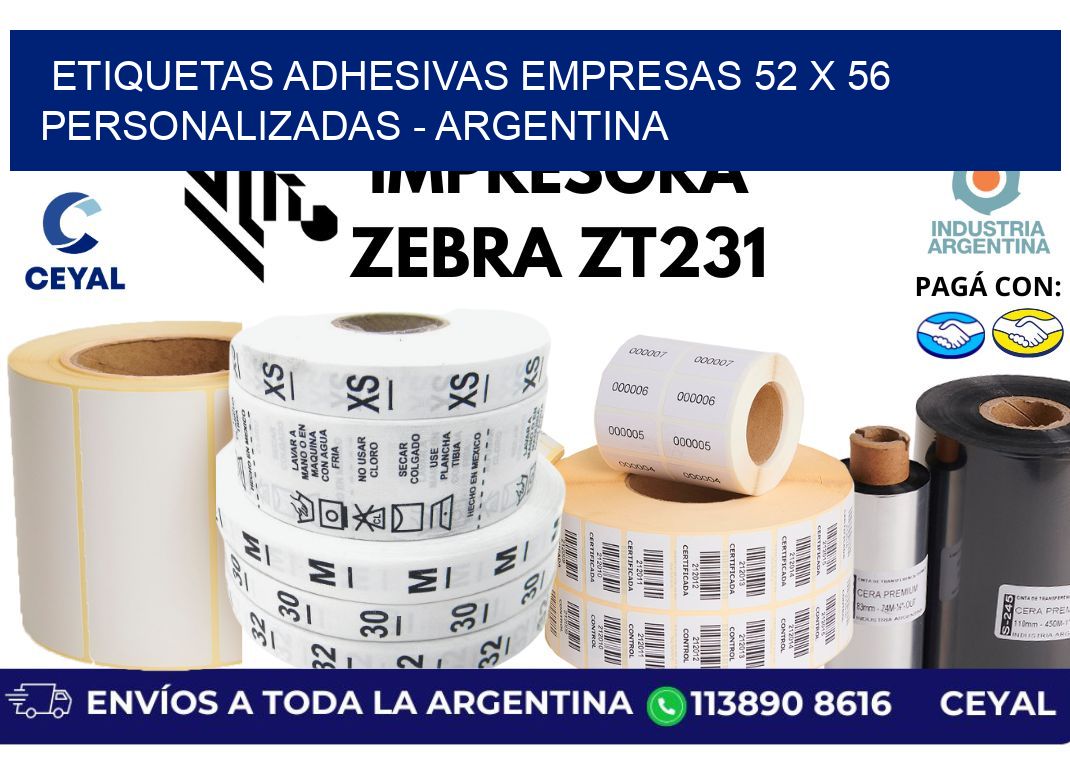 etiquetas adhesivas empresas 52 x 56 personalizadas - Argentina