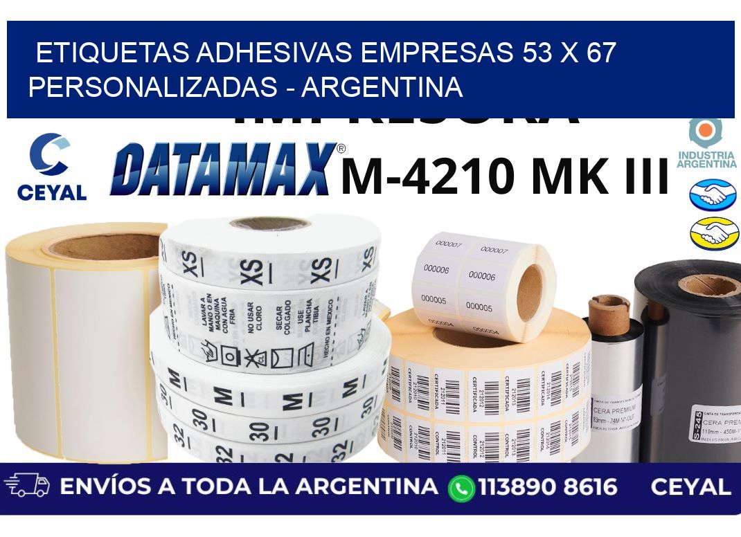 etiquetas adhesivas empresas 53 x 67 personalizadas – Argentina