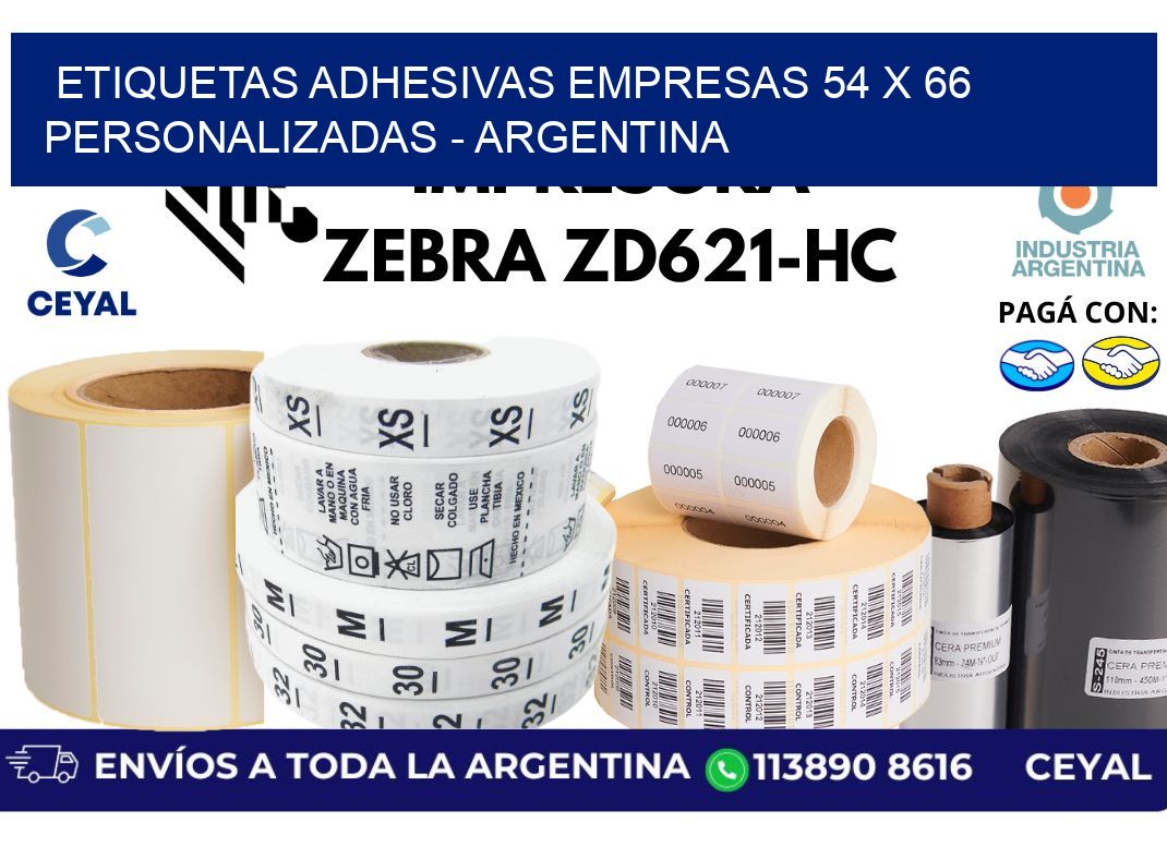 etiquetas adhesivas empresas 54 x 66 personalizadas – Argentina