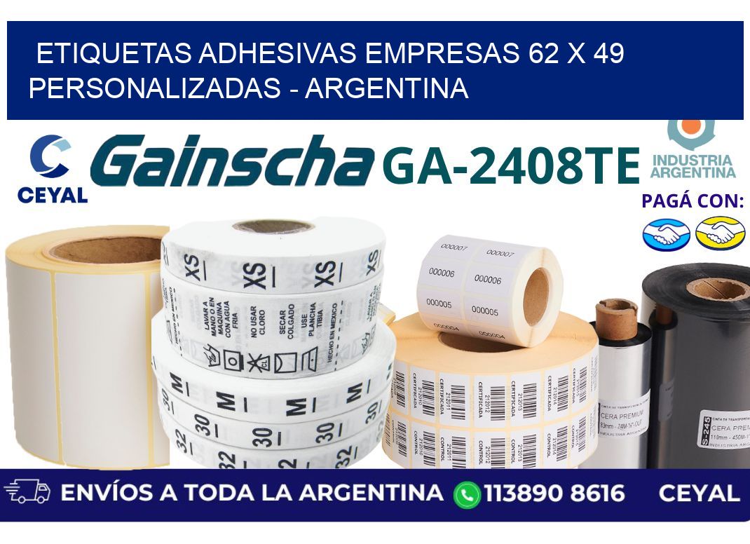 etiquetas adhesivas empresas 62 x 49 personalizadas - Argentina