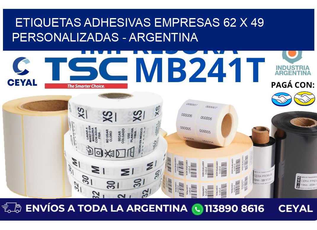 etiquetas adhesivas empresas 62 x 49 personalizadas – Argentina