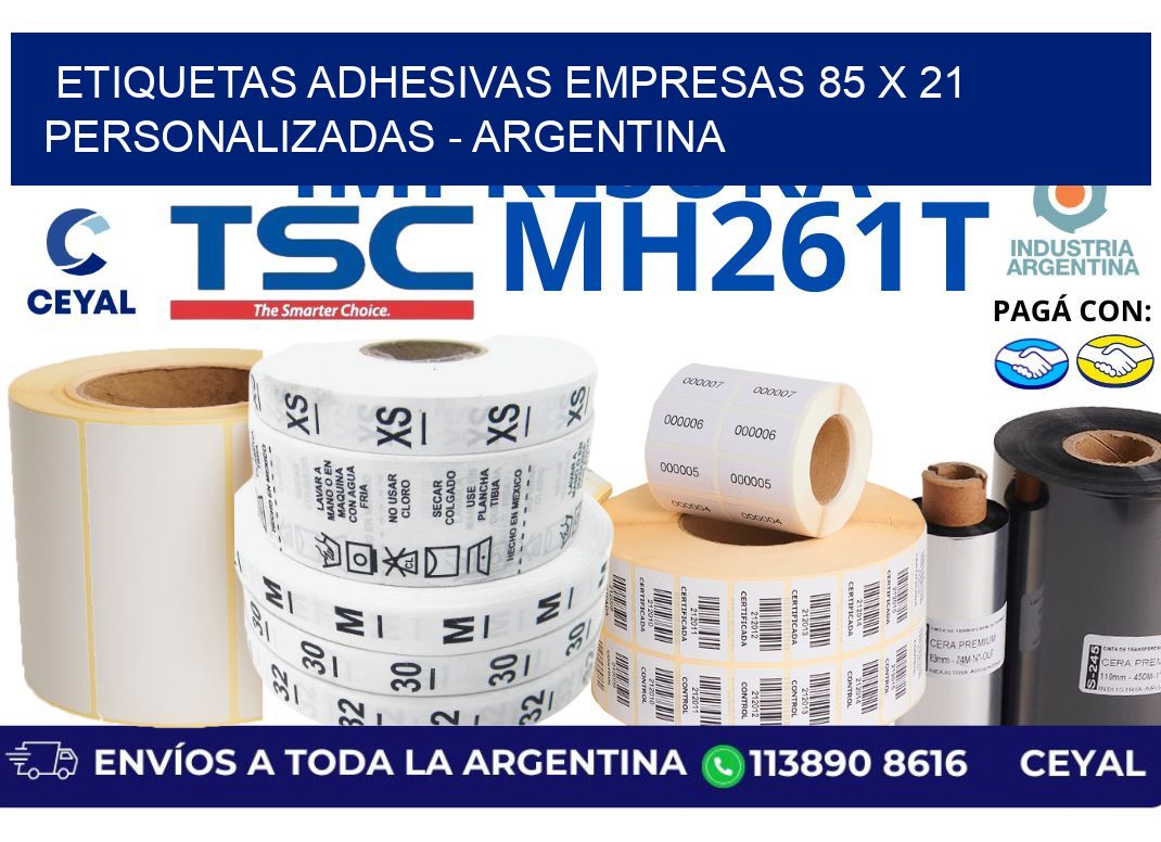 etiquetas adhesivas empresas 85 x 21 personalizadas – Argentina