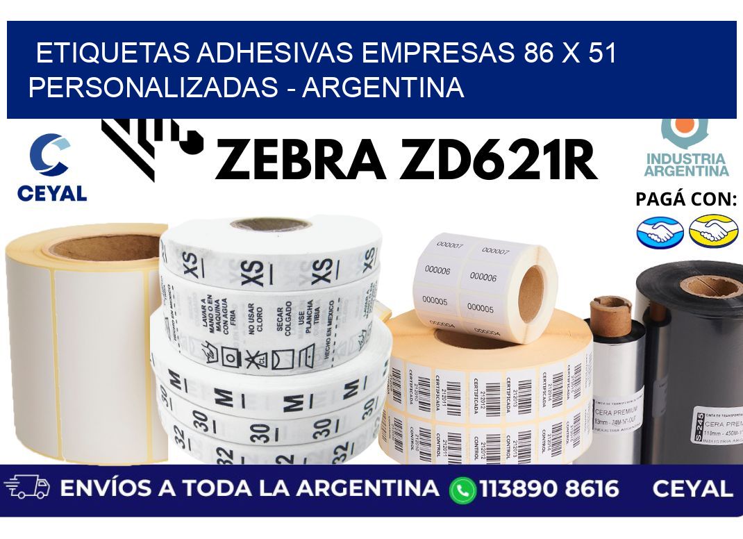 etiquetas adhesivas empresas 86 x 51 personalizadas - Argentina