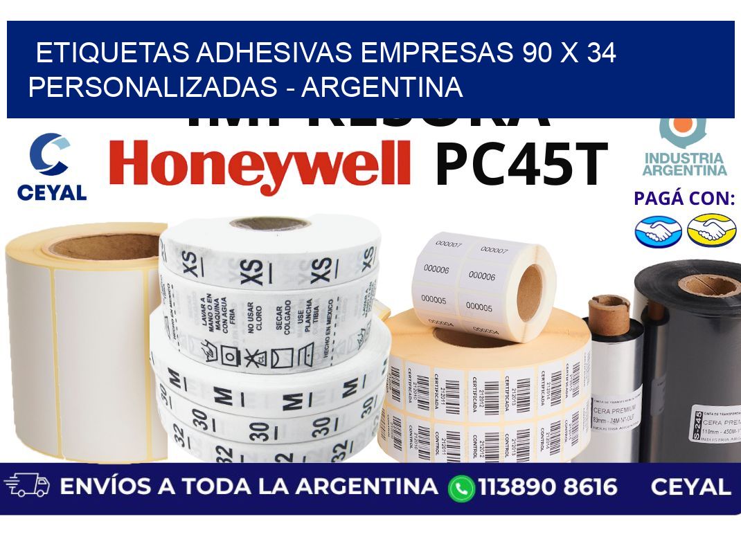 etiquetas adhesivas empresas 90 x 34 personalizadas – Argentina