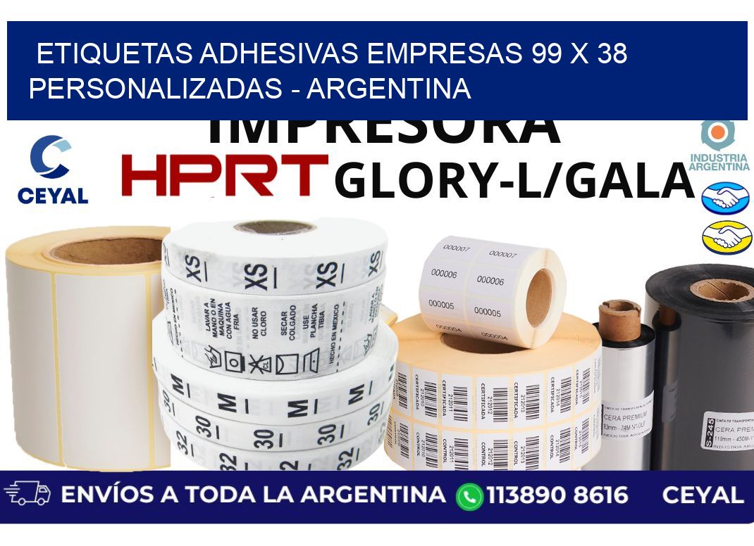 etiquetas adhesivas empresas 99 x 38 personalizadas – Argentina