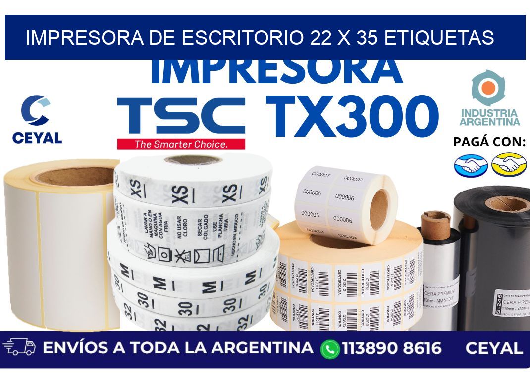 impresora de escritorio 22 x 35 etiquetas