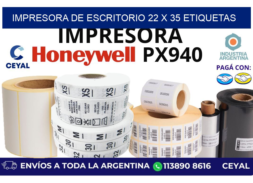 impresora de escritorio 22 x 35 etiquetas