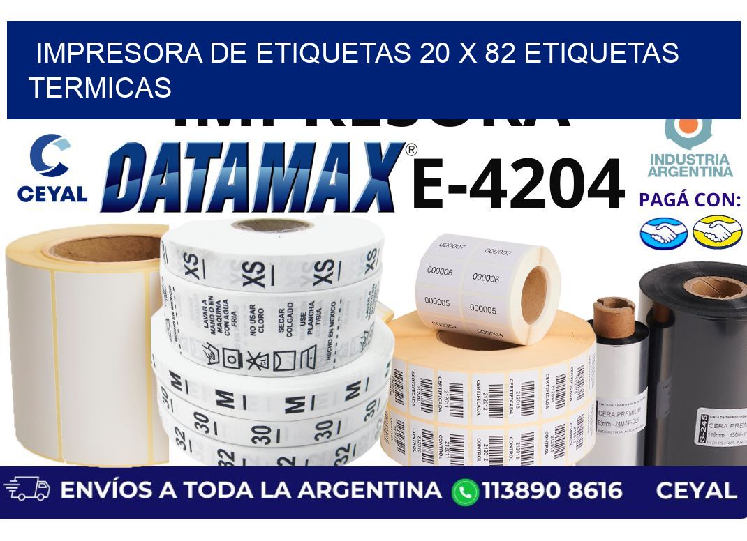 impresora de etiquetas 20 x 82 etiquetas termicas
