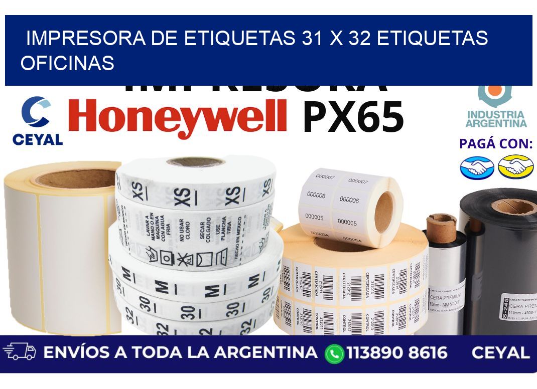 impresora de etiquetas 31 x 32 etiquetas oficinas