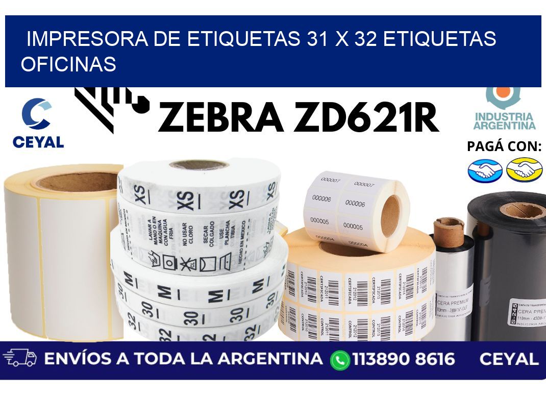 impresora de etiquetas 31 x 32 etiquetas oficinas