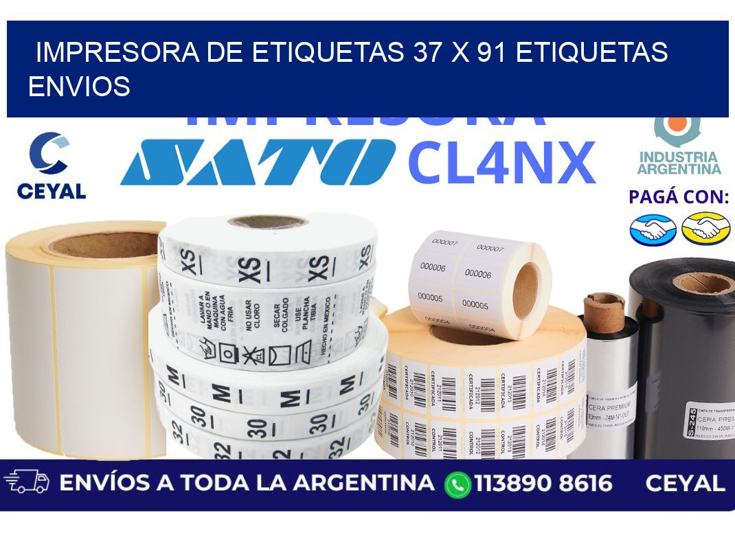 impresora de etiquetas 37 x 91 etiquetas envios