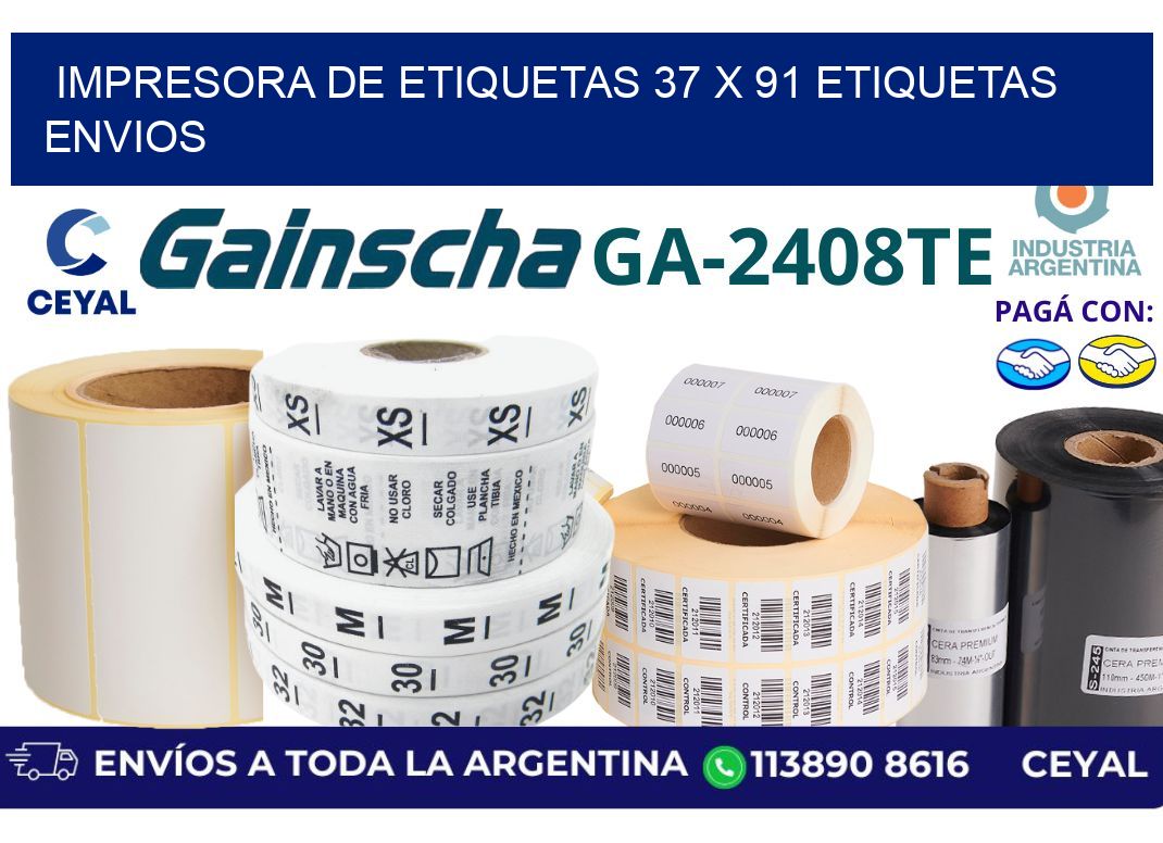 impresora de etiquetas 37 x 91 etiquetas envios
